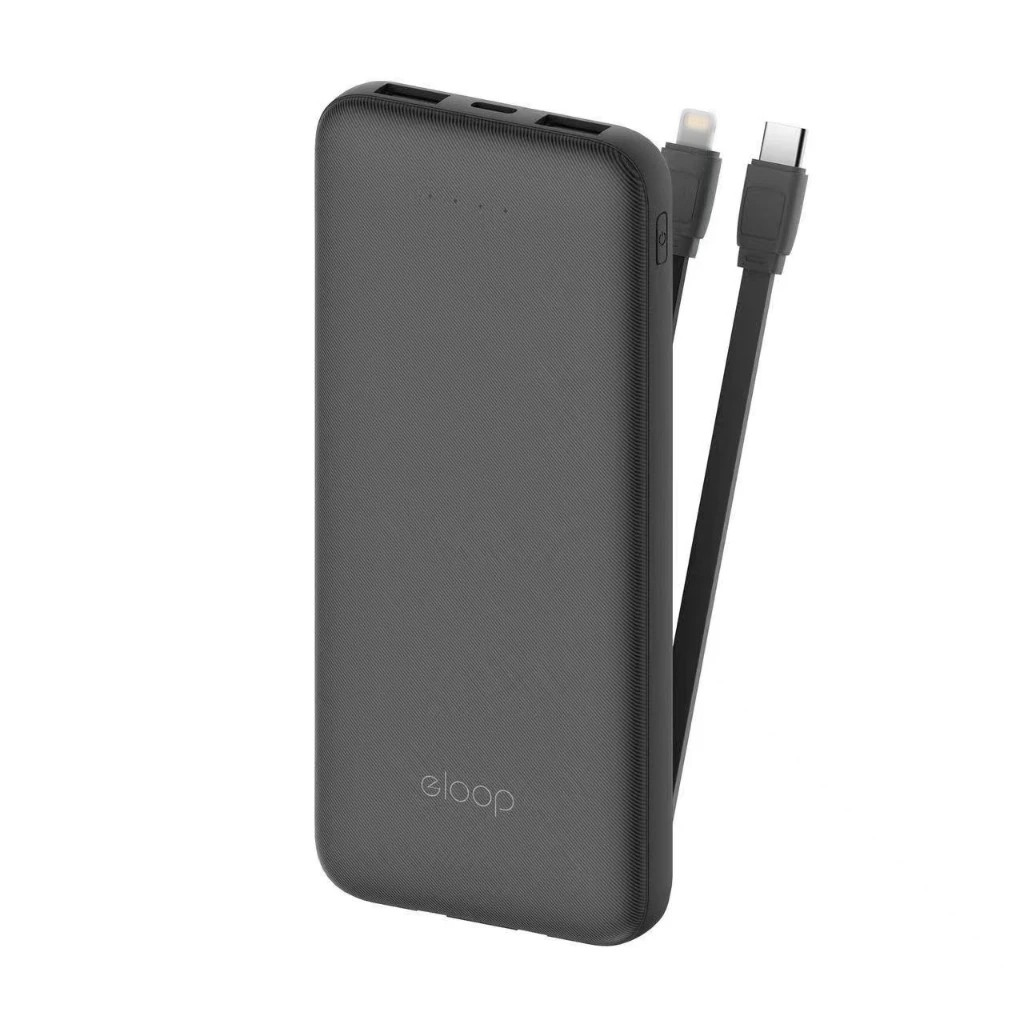 พาวเวอร์แบงค์บางเบา Orsen by Eloop E33 Line 10000mAh มีสายในตัว มี มอก.