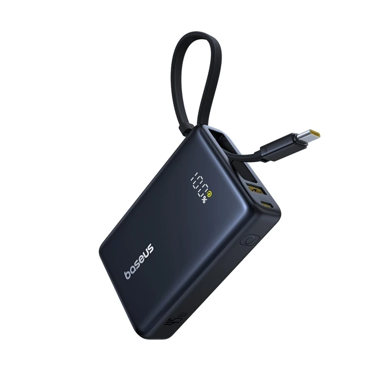 พาวเวอร์แบงค์มินิ Baseus PicoGo Digital Display 10000mAh 45W มีสายในตัว