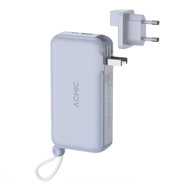 พาวเวอร์แบงค์มีขาปลั๊กในตัว ACMIC APC10-08PD 10000mAh ชาร์จเร็ว มอก. CCC